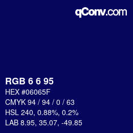 カラーコード: RGB 6 6 95 | qconv.com