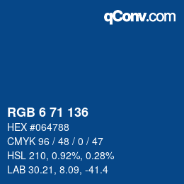 Color code: RGB 6 71 136 | qconv.com