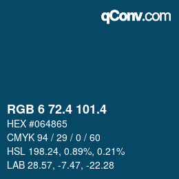 カラーコード: RGB 6 72.4 101.4 | qconv.com
