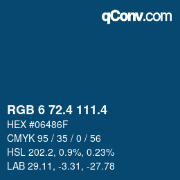カラーコード: RGB 6 72.4 111.4 | qconv.com