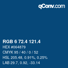 カラーコード: RGB 6 72.4 121.4 | qconv.com