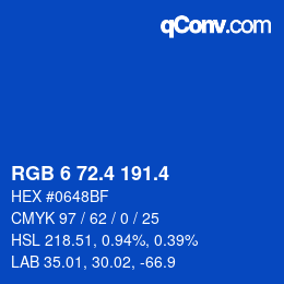 カラーコード: RGB 6 72.4 191.4 | qconv.com