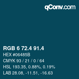 カラーコード: RGB 6 72.4 91.4 | qconv.com