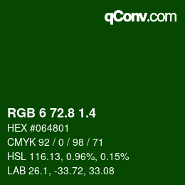 カラーコード: RGB 6 72.8 1.4 | qconv.com