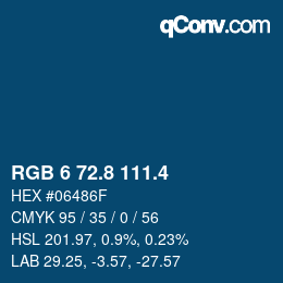 カラーコード: RGB 6 72.8 111.4 | qconv.com