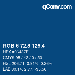 カラーコード: RGB 6 72.8 126.4 | qconv.com