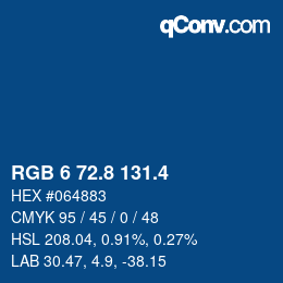 カラーコード: RGB 6 72.8 131.4 | qconv.com