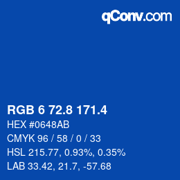 カラーコード: RGB 6 72.8 171.4 | qconv.com