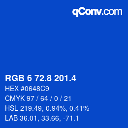 カラーコード: RGB 6 72.8 201.4 | qconv.com