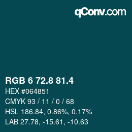 カラーコード: RGB 6 72.8 81.4 | qconv.com