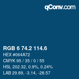 カラーコード: RGB 6 74.2 114.6 | qconv.com