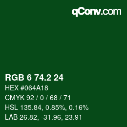 カラーコード: RGB 6 74.2 24 | qconv.com