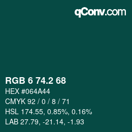 カラーコード: RGB 6 74.2 68 | qconv.com