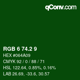 カラーコード: RGB 6 74.2 9 | qconv.com