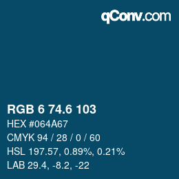 カラーコード: RGB 6 74.6 103 | qconv.com