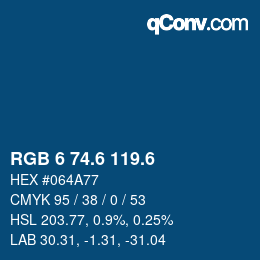 カラーコード: RGB 6 74.6 119.6 | qconv.com