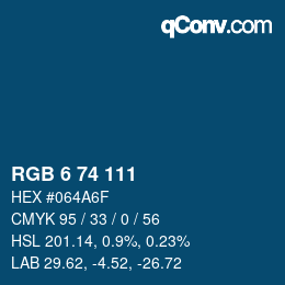 Color code: RGB 6 74 111 | qconv.com
