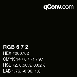 カラーコード: RGB 6 7 2 | qconv.com