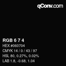 カラーコード: RGB 6 7 4 | qconv.com