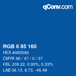 Color code: RGB 6 85 160 | qconv.com