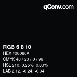 カラーコード: RGB 6 8 10 | qconv.com