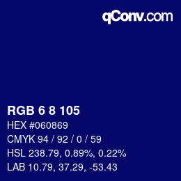 Farbcode: RGB 6 8 105 | qconv.com