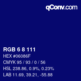 Color code: RGB 6 8 111 | qconv.com