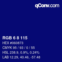 Color code: RGB 6 8 115 | qconv.com
