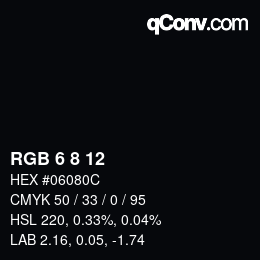 Color code: RGB 6 8 12 | qconv.com