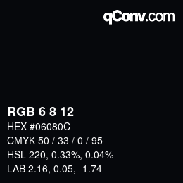 カラーコード: RGB 6 8 12 | qconv.com