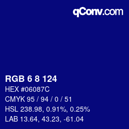 カラーコード: RGB 6 8 124 | qconv.com