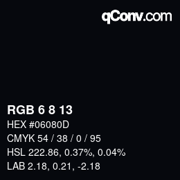 Código de color: RGB 6 8 13 | qconv.com