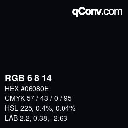 カラーコード: RGB 6 8 14 | qconv.com