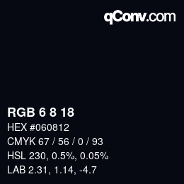Color code: RGB 6 8 18 | qconv.com