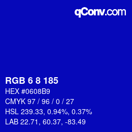 Color code: RGB 6 8 185 | qconv.com