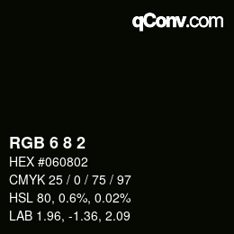 カラーコード: RGB 6 8 2 | qconv.com