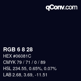Color code: RGB 6 8 28 | qconv.com