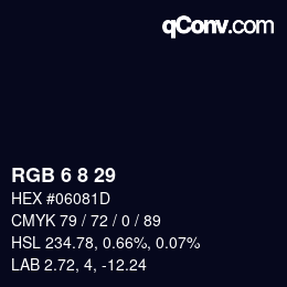 Color code: RGB 6 8 29 | qconv.com