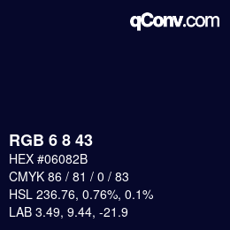 Color code: RGB 6 8 43 | qconv.com