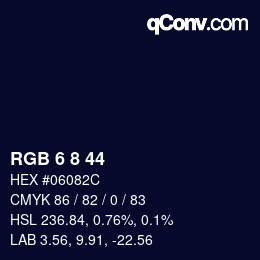 Farbcode: RGB 6 8 44 | qconv.com