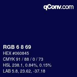 カラーコード: RGB 6 8 69 | qconv.com