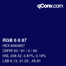 Color code: RGB 6 8 87 | qconv.com