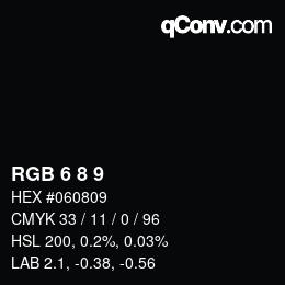 カラーコード: RGB 6 8 9 | qconv.com
