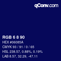 カラーコード: RGB 6 8 90 | qconv.com