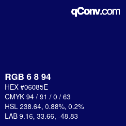 Color code: RGB 6 8 94 | qconv.com
