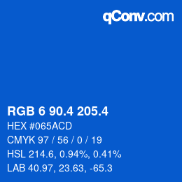 カラーコード: RGB 6 90.4 205.4 | qconv.com