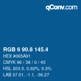 カラーコード: RGB 6 90.8 145.4 | qconv.com
