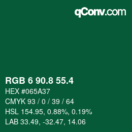 カラーコード: RGB 6 90.8 55.4 | qconv.com