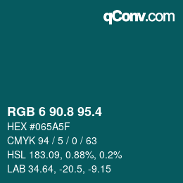 カラーコード: RGB 6 90.8 95.4 | qconv.com