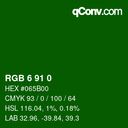 カラーコード: RGB 6 91 0 | qconv.com